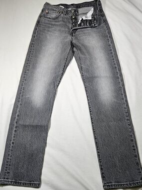 Levi's 501 Women's Button-fly Jeans Original High Rise Straight Leg Grey W27 L30